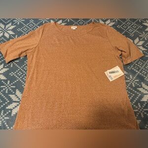 NWT Lularoe Gigi Casual orange/tan Short Sleeve Top